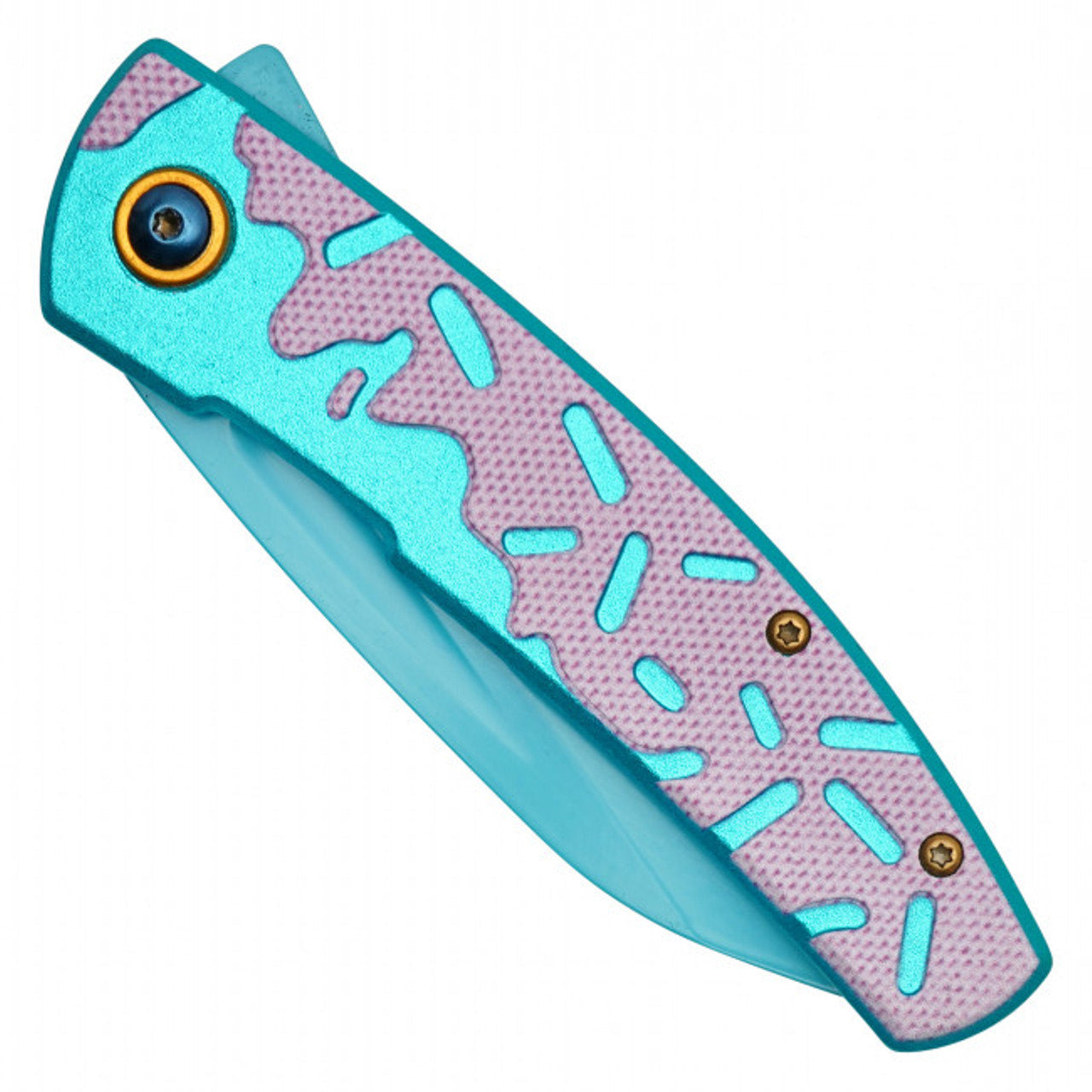 7.75" Blue Frosted Pocket Knife – Sleek & Stylish Folding Knife