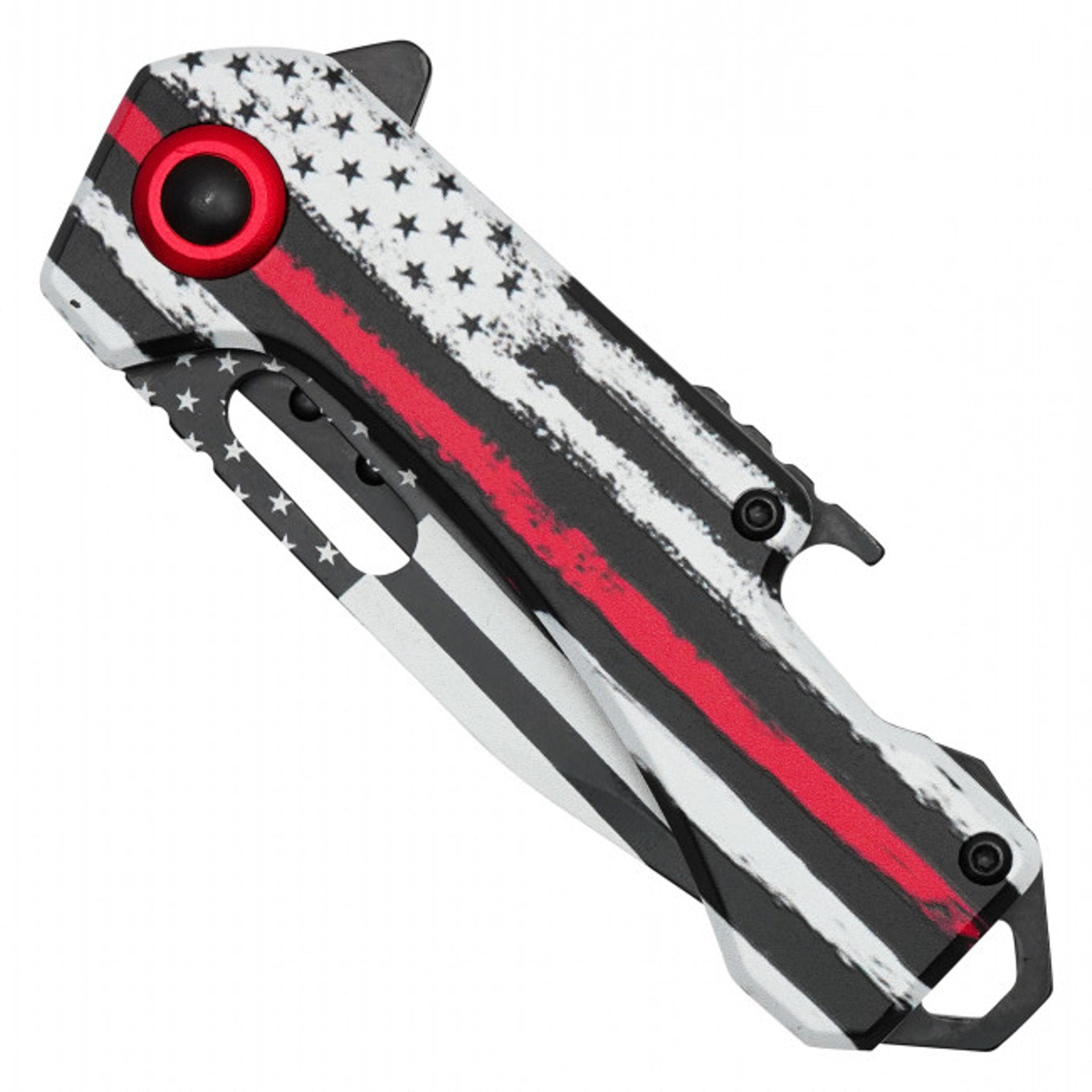 6.75" Thin Red Line Pocket Knife – Tactical Folding Knife