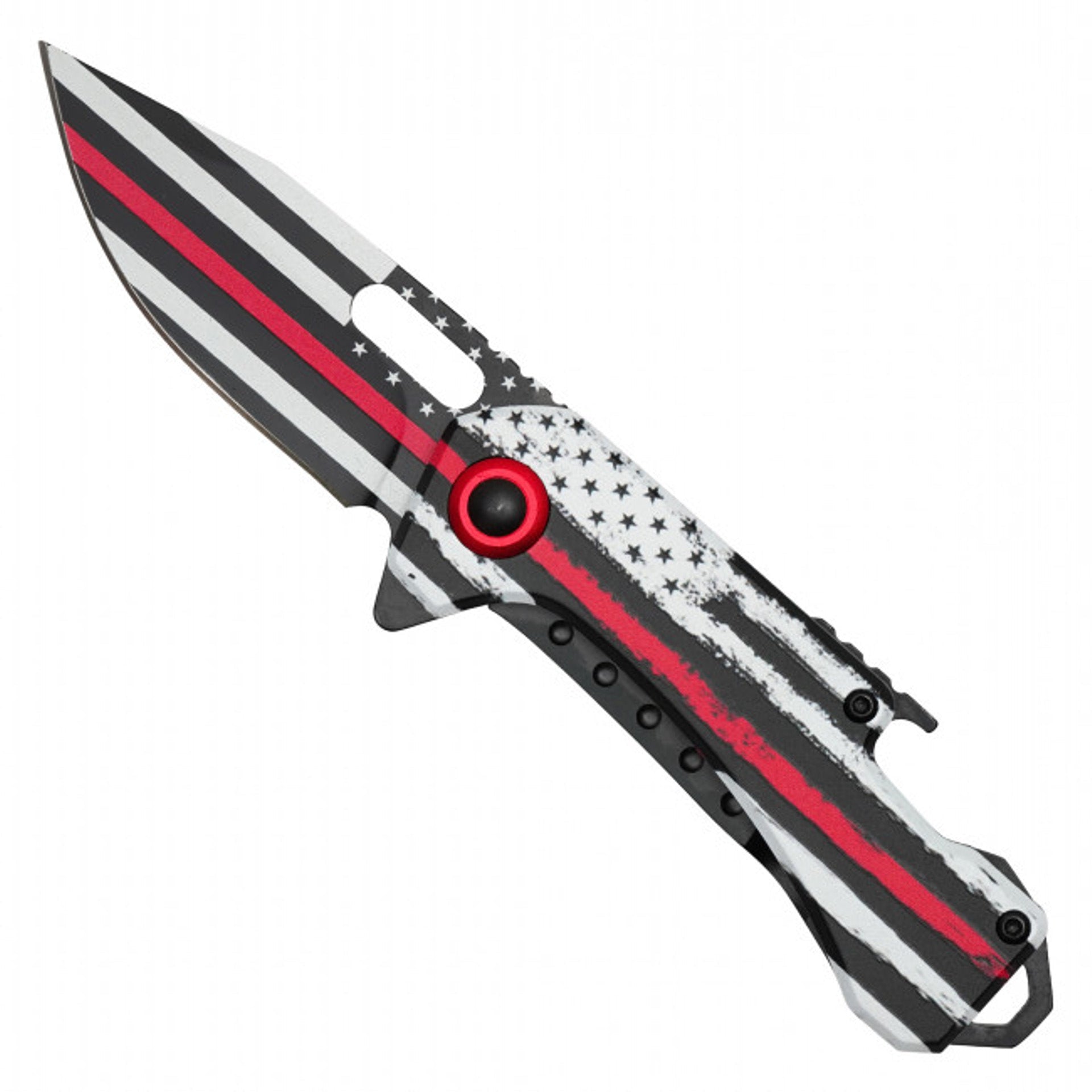 6.75" Thin Red Line Pocket Knife – Tactical Folding Knife
