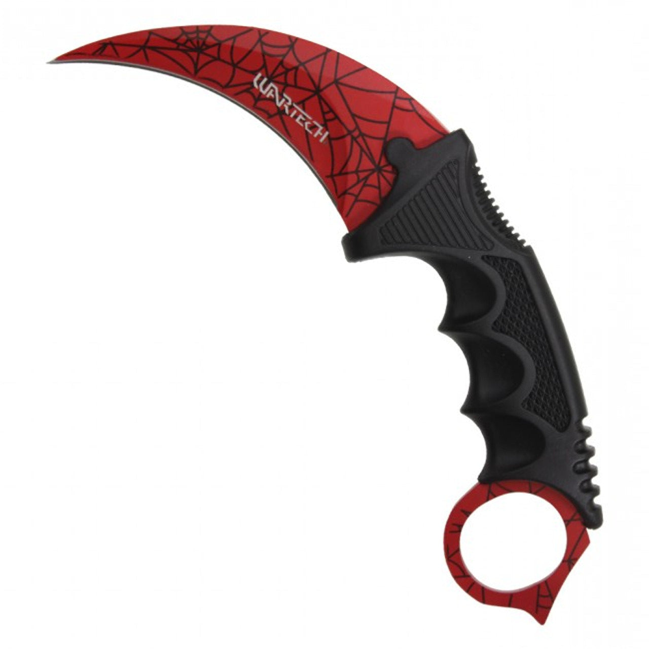 8" Tactical Karambit Hawkbill Neck Knife – Red Web