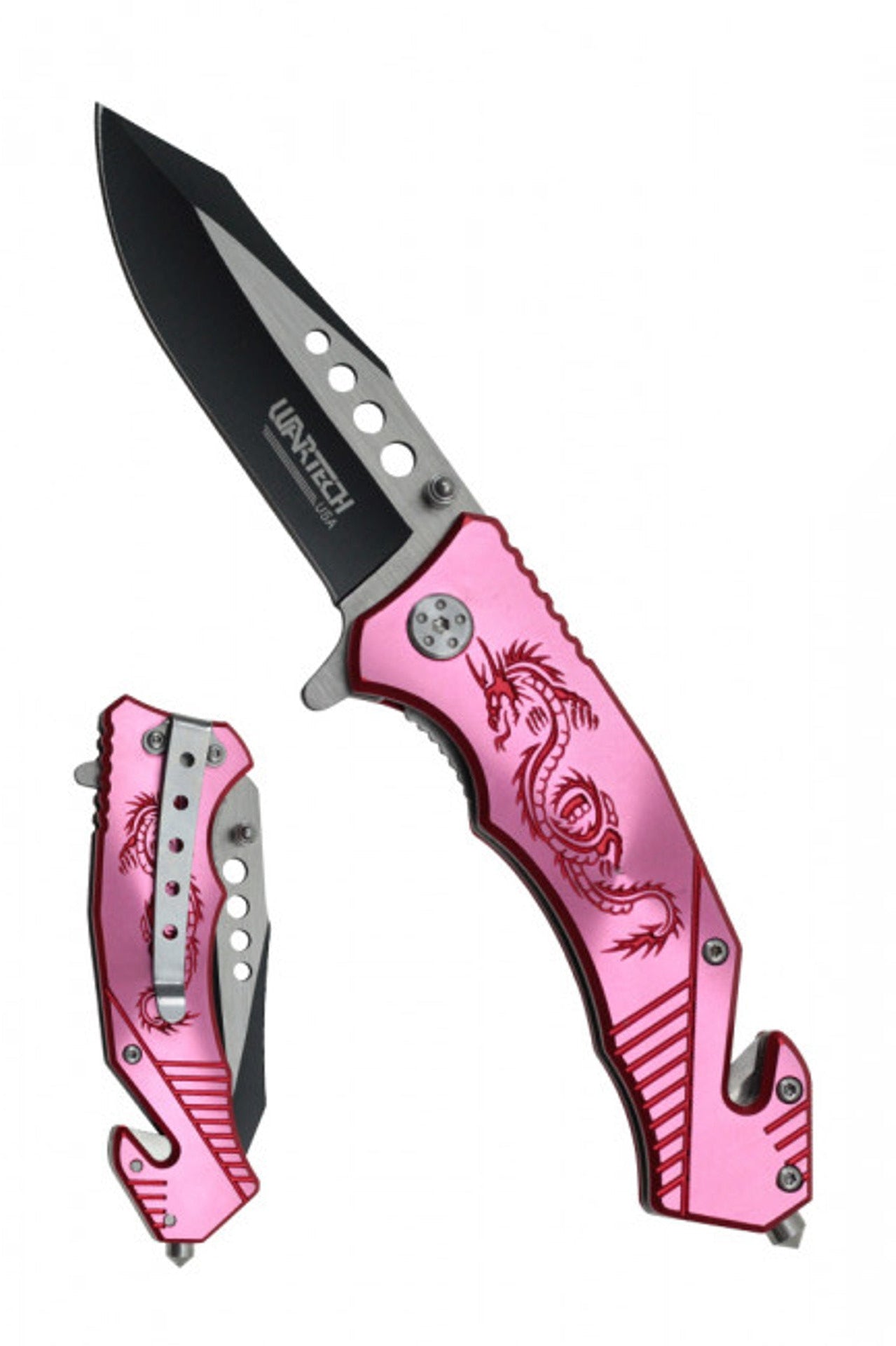 8" Spring Assisted Rescue Knife – Red