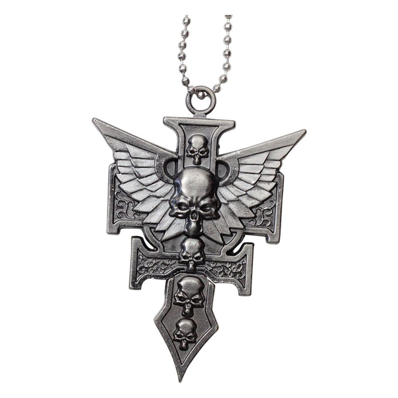Winged Skull Necklace with Hidden Blade