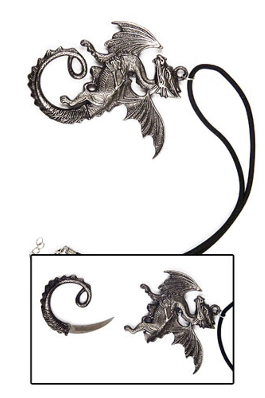 Dragon Style Necklace with Stainless Steel Blade | Unique Cross Handle Design