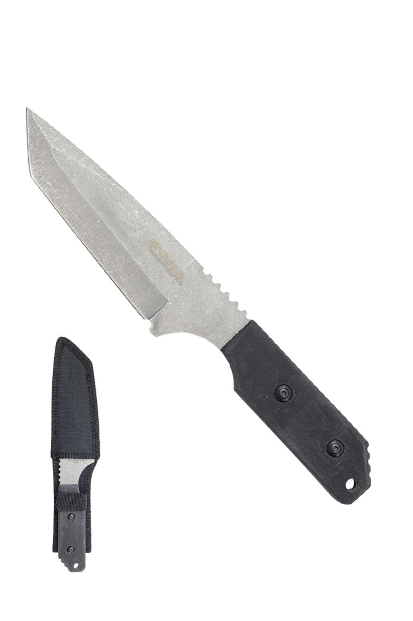 10" Full Tang Stonewash Blade Hunting Knife with Wood Handle