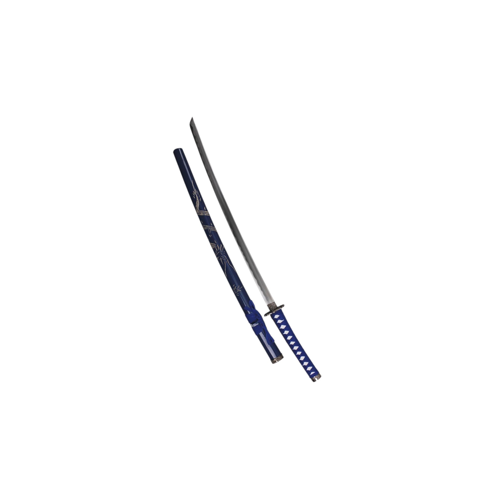 Blue Dragon Katana with Engraved Scabbard