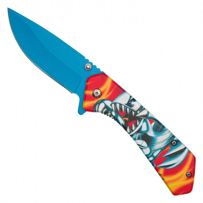 Blue-Eyes Toon Dragon Assisted Opening Pocket Knife – Yu-Gi-Oh Inspired