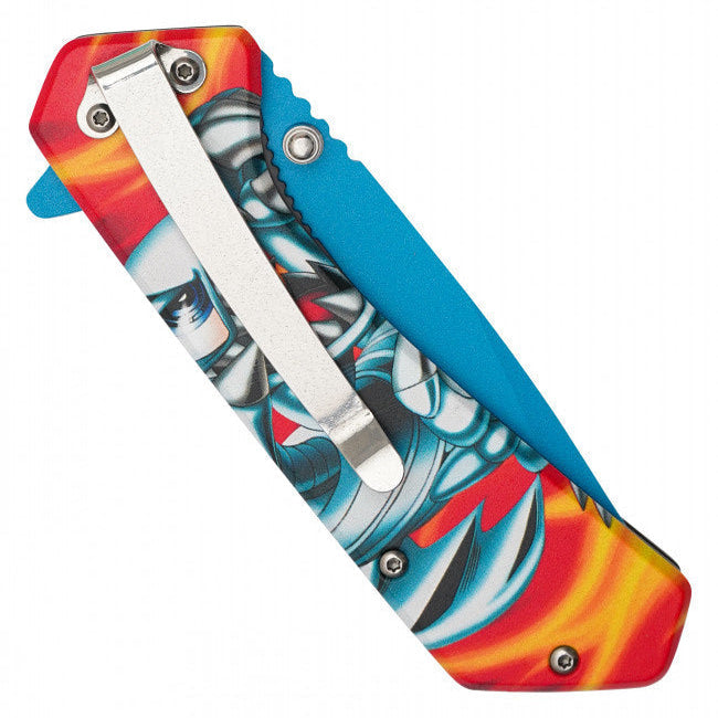 Blue-Eyes Toon Dragon Assisted Opening Pocket Knife – Yu-Gi-Oh Inspired