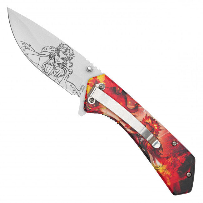 Kyojuro Rengoku Assisted Opening Pocket Knife – Demon Slayer Inspired
