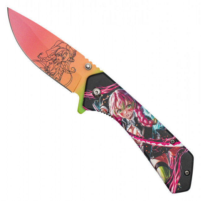 Mitsuri Kanroji Assisted Opening Pocket Knife – Demon Slayer Inspired