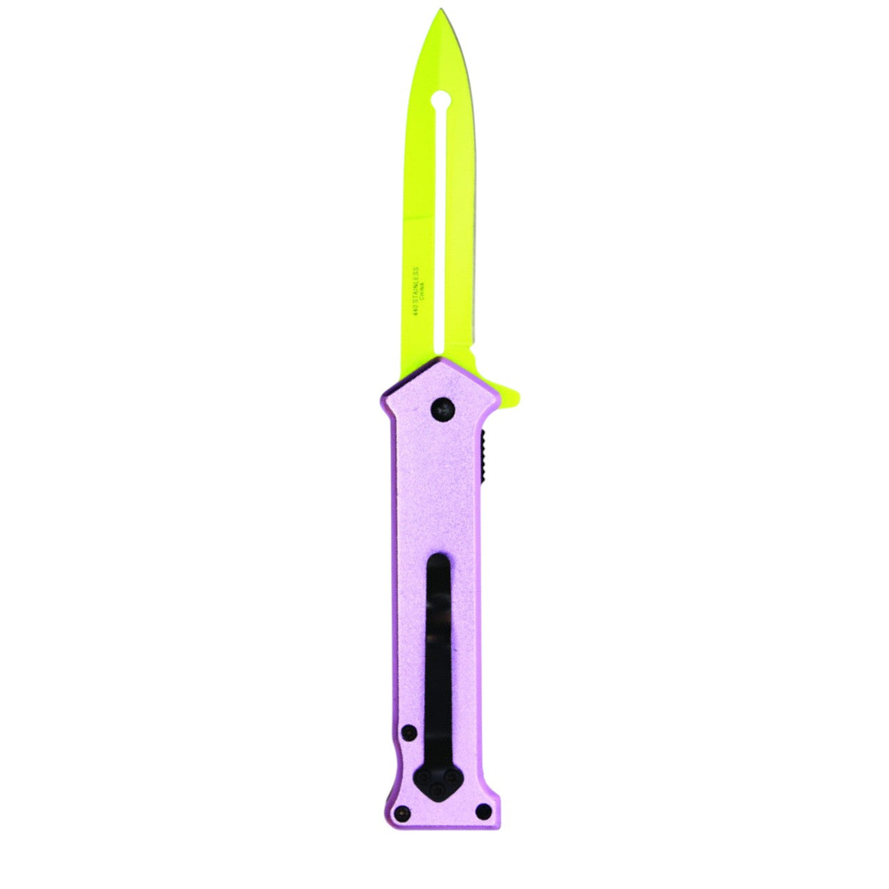 8" "WHY SO SERIOUS" Purple Pocket Knife – Bold Design & Razor-Sharp Edge