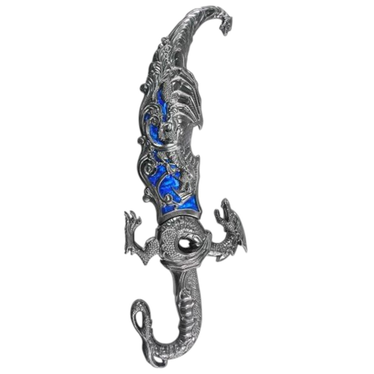16" Fighting Dragon Fantasy Dagger – Blue Edition | Mythical Elegance & Fierce Detail