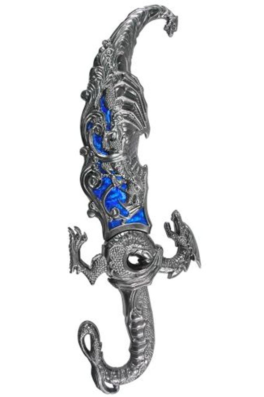 16" Fighting Dragon Fantasy Dagger – Blue Edition | Mythical Elegance & Fierce Detail