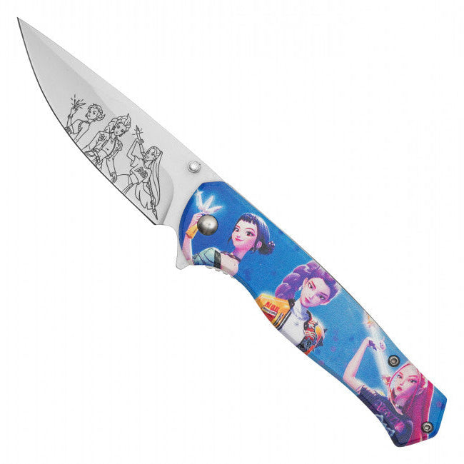 Huntrix Assisted Opening Pocket Knife – K-Pop Demon Hunters Inspired