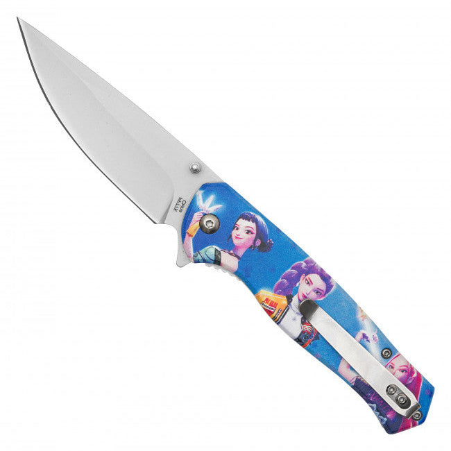 Huntrix Assisted Opening Pocket Knife – K-Pop Demon Hunters Inspired