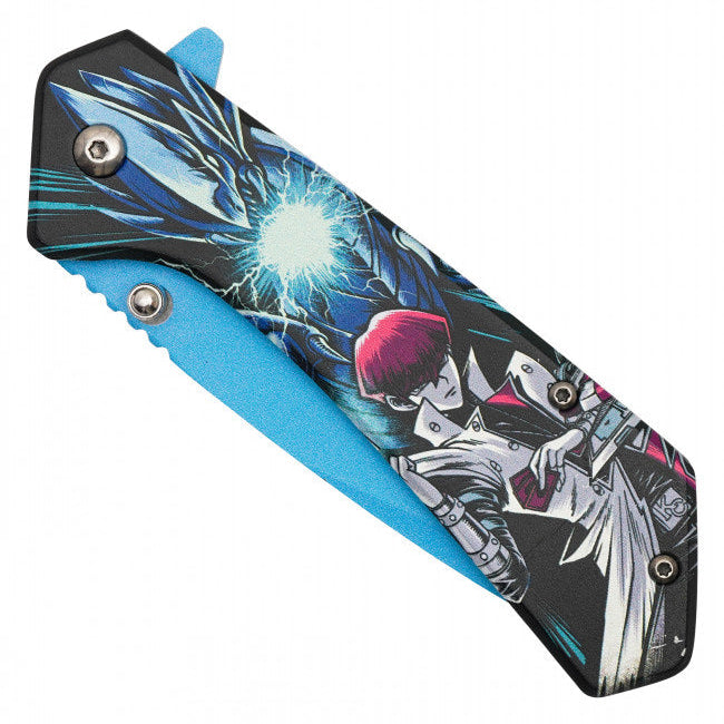 Seto Kaiba Blue-Eyes White Dragon Assisted Opening Pocket Knife – Yu-Gi-Oh Inspired