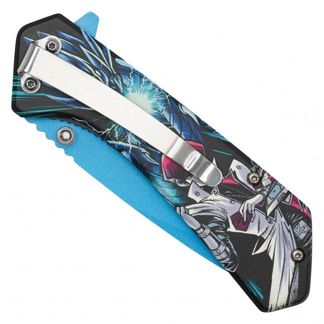 Seto Kaiba Blue-Eyes White Dragon Assisted Opening Pocket Knife – Yu-Gi-Oh Inspired