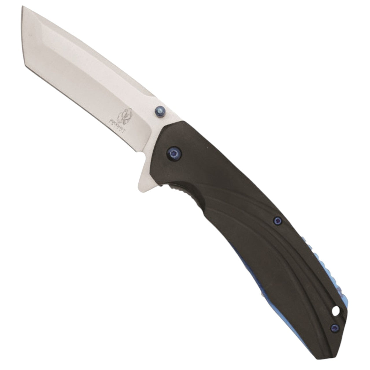 Buckshot Knives Thumb Open Spring Assisted Tanto Cleaver Pocket Knife