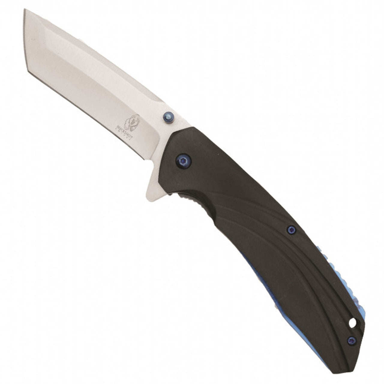 Buckshot Knives Thumb Open Spring Assisted Tanto Cleaver Pocket Knife