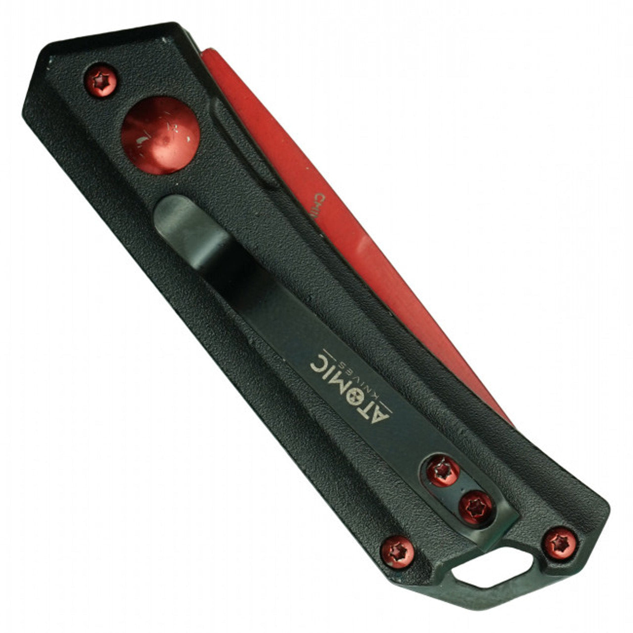 Red Pocket Knife | Push Button Knife | Knife Plug
