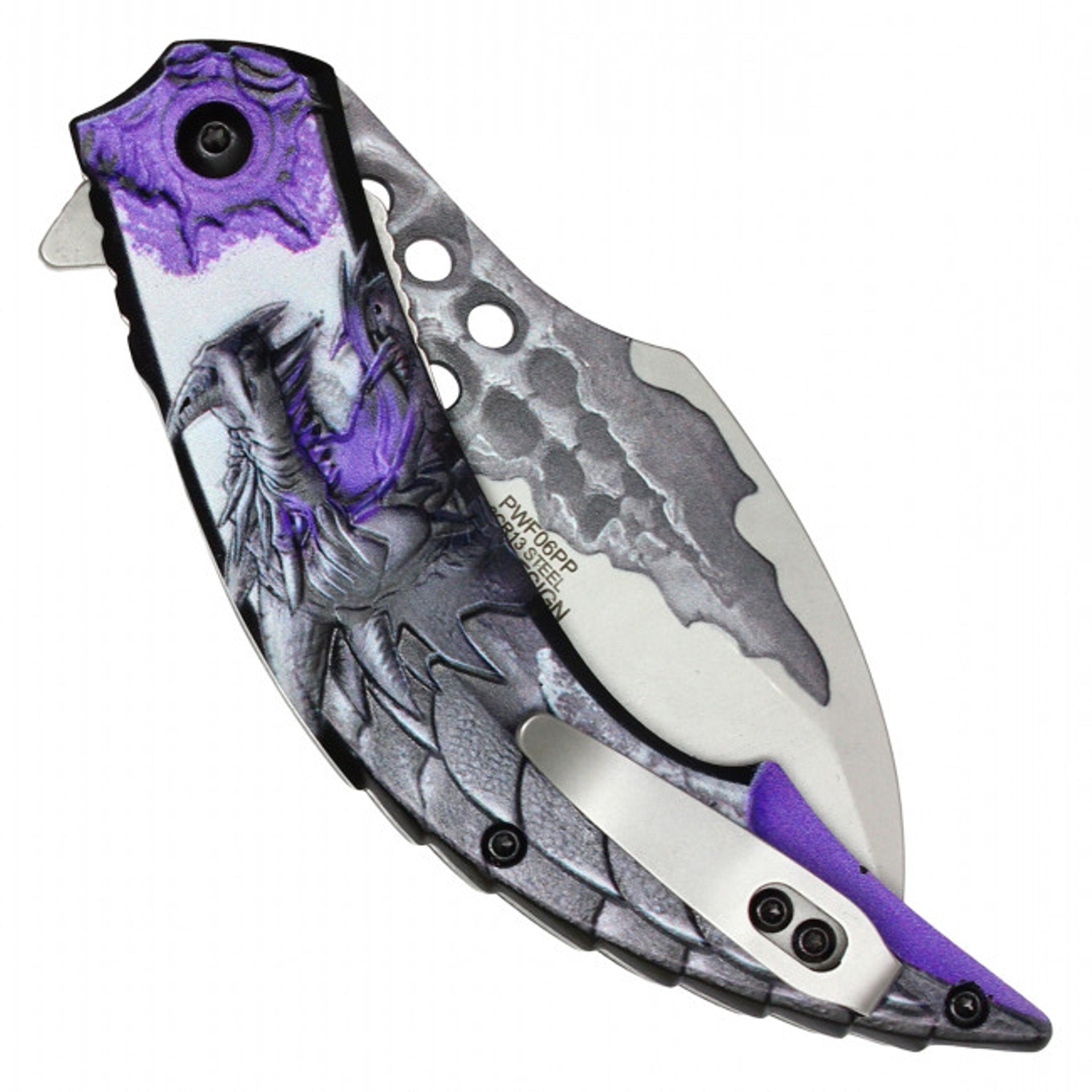 Purple Dragon Spring Assisted Folding Pocket Knife – Mythical Precision