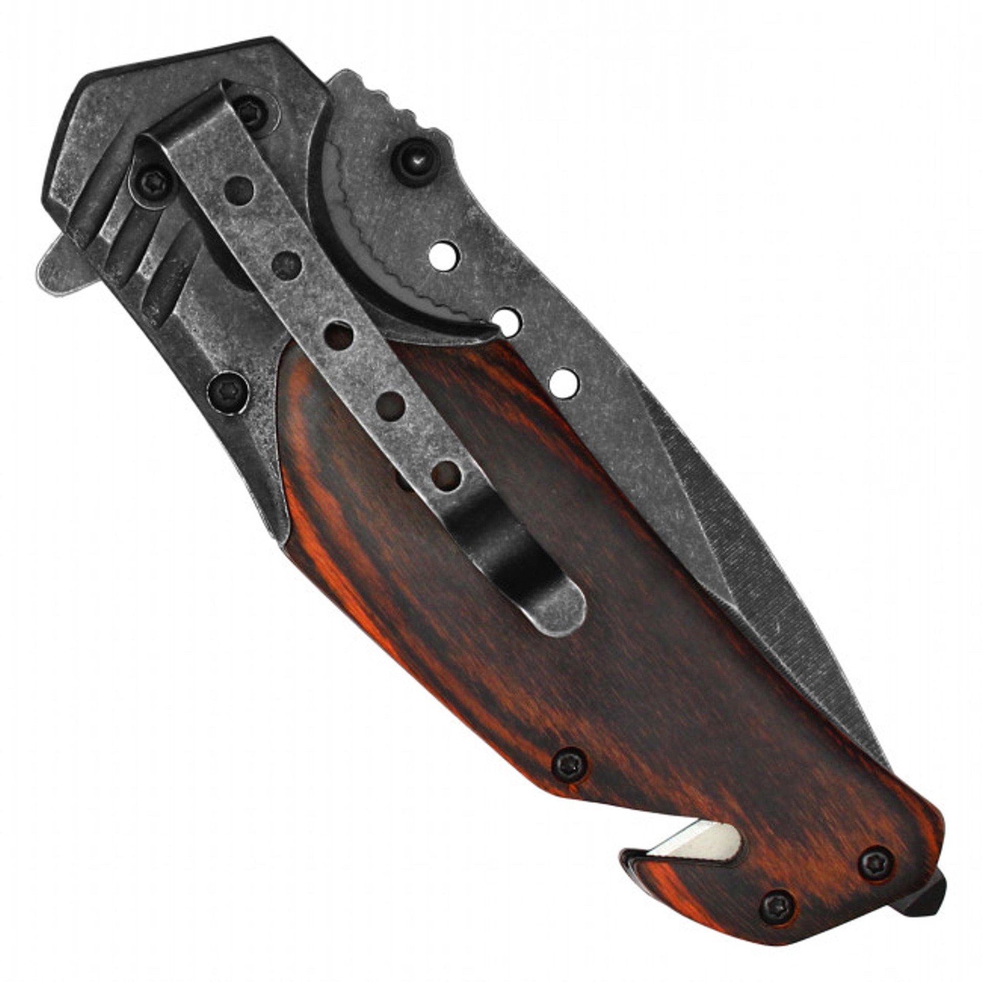 8.5" Stone & Wood Pocket Knife – Rugged Durability & Style